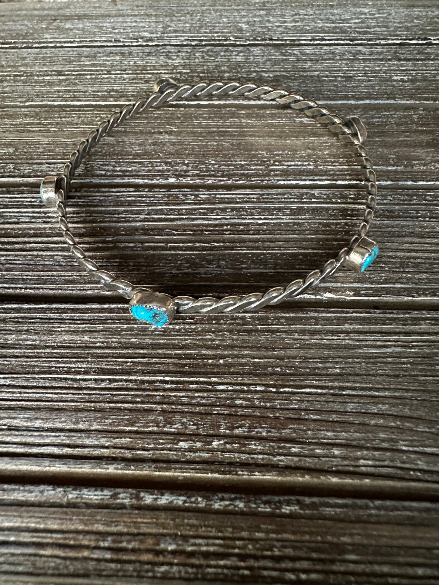 5 Stone Stacker Rope Bracelet with Blue Turquoise