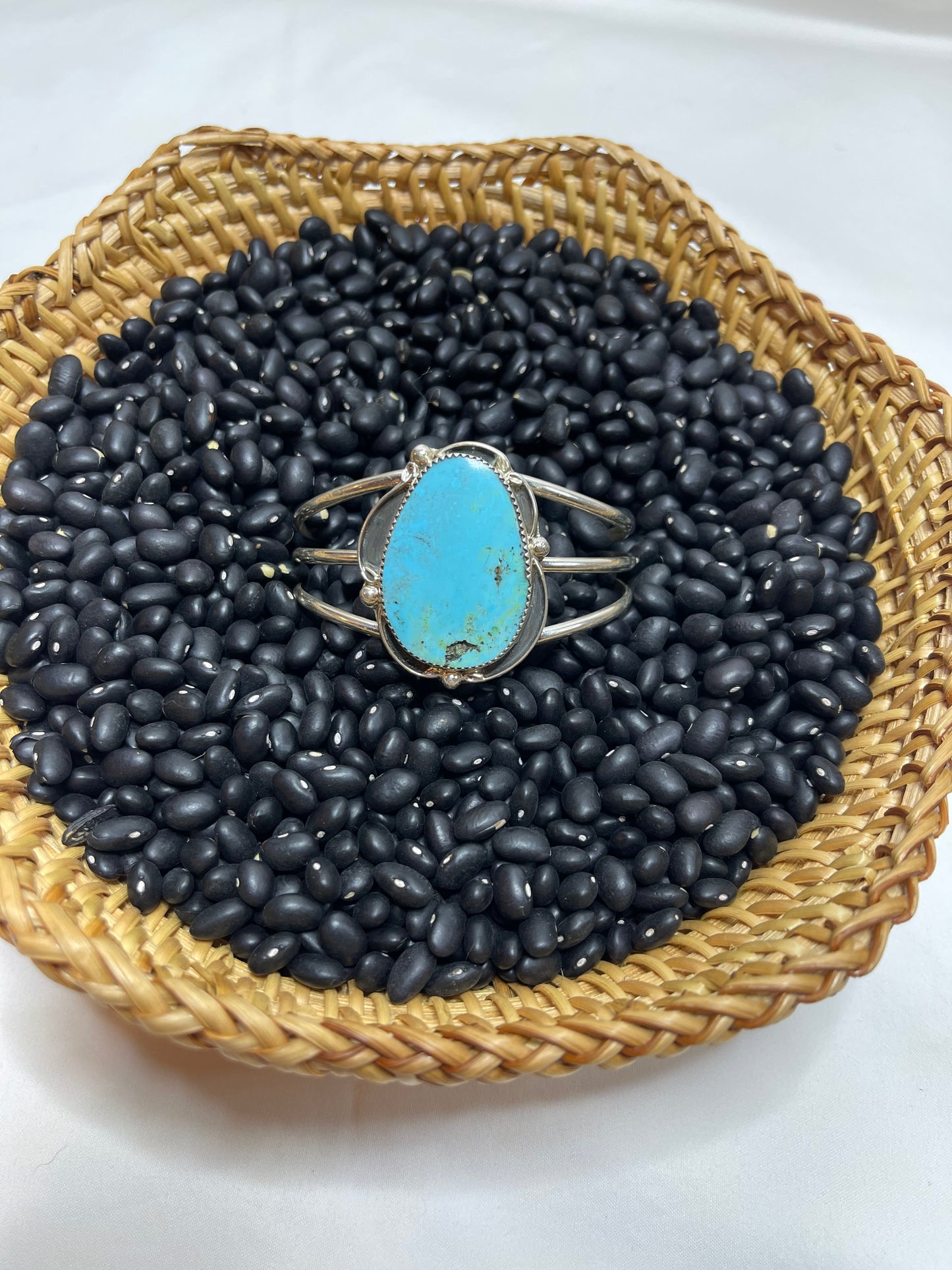 Large Single Stone Turquoise Cuff Bracelet