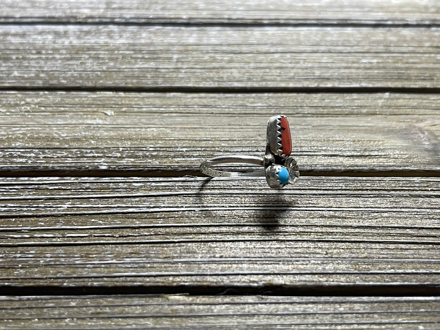 Turquoise & Coral Ring