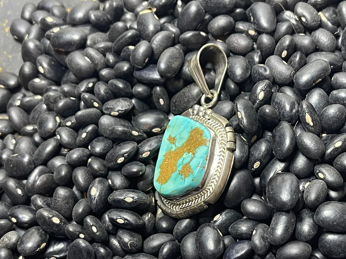 Turquoise Pendant with Brown Matrix