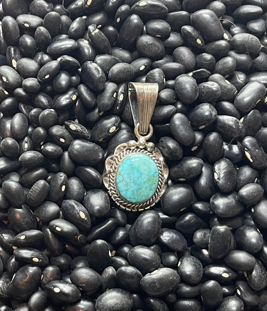 Turquoise Pendant with Brown Matrix