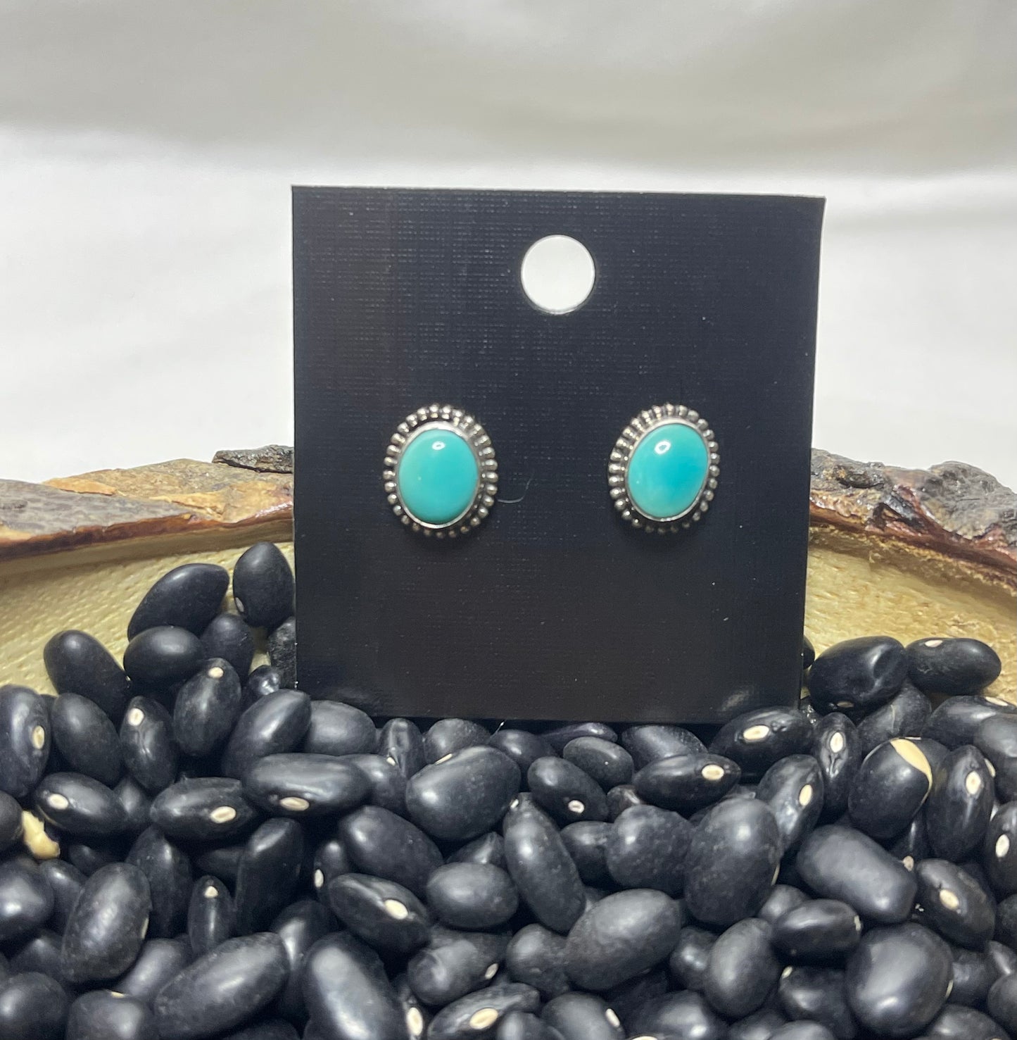 Small Oval Turquoise Stud Earrings