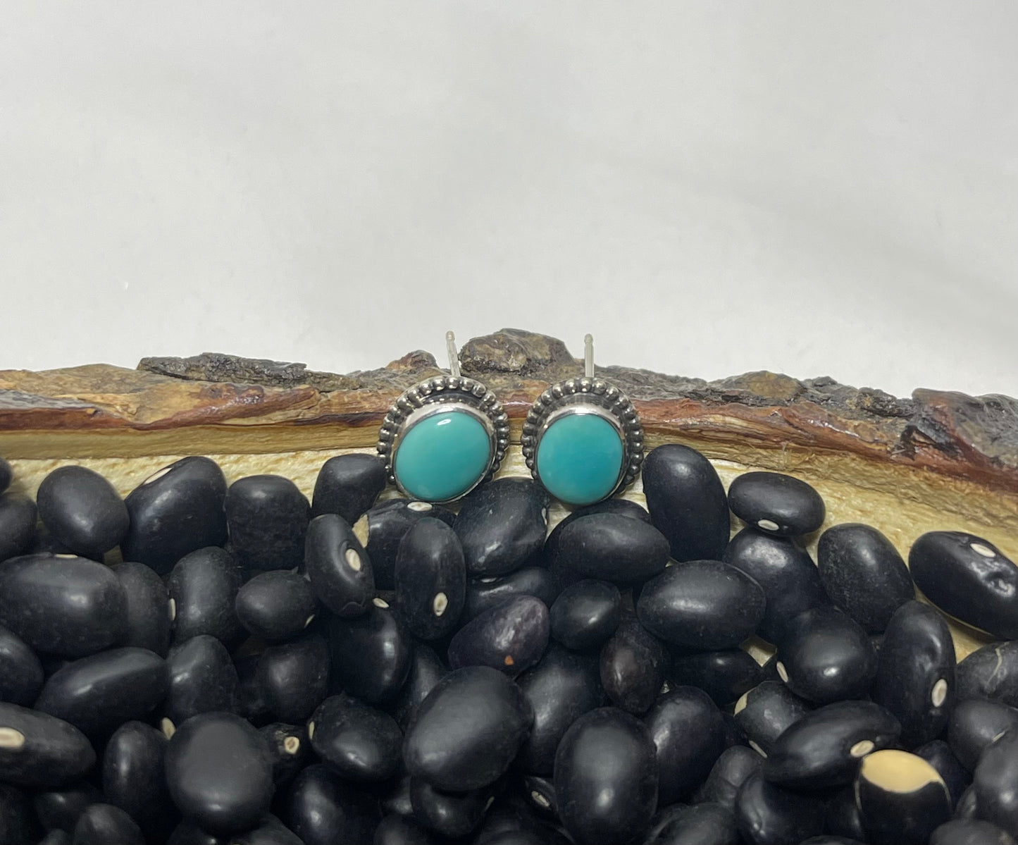 Small Oval Turquoise Stud Earrings