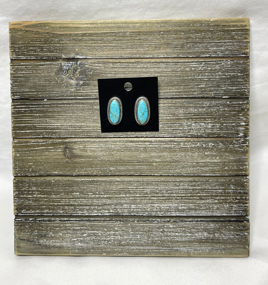 Turquoise Oval Stud Earrings