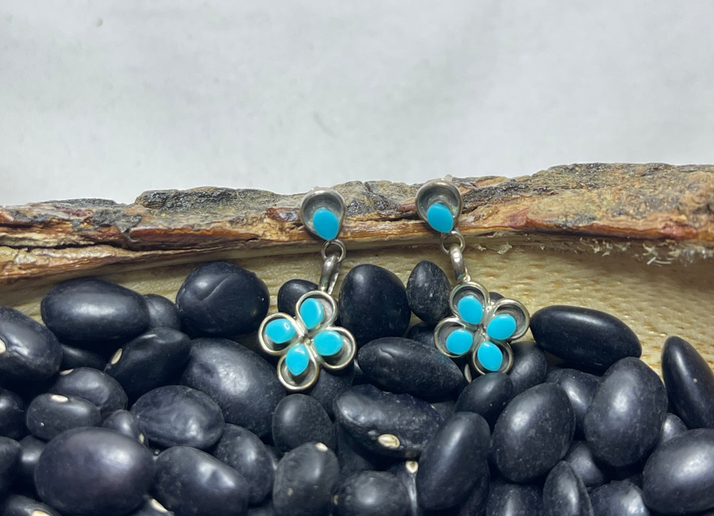 Turquoise Flower Dangle Earrings