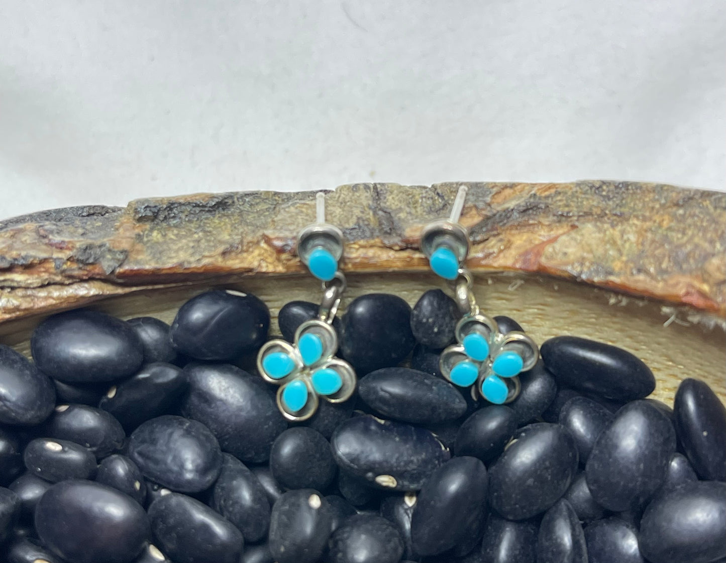 Turquoise Flower Dangle Earrings