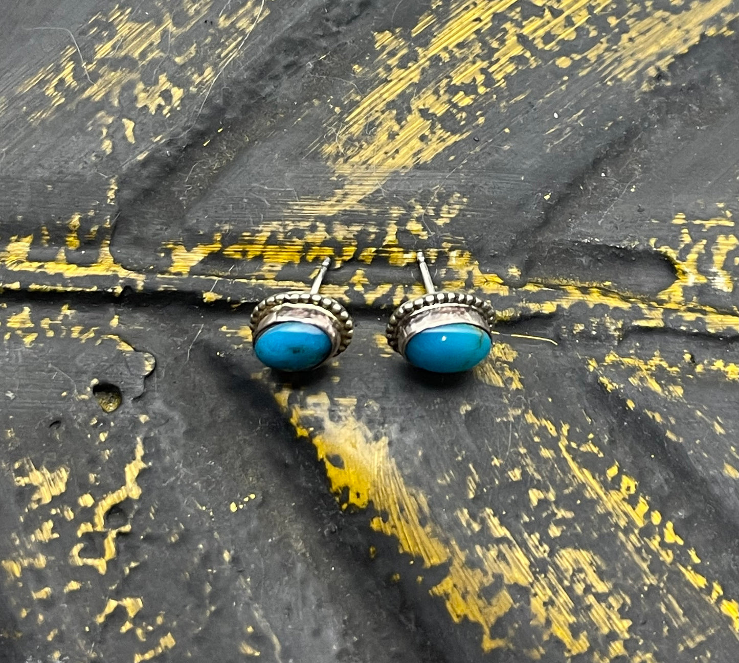 Small Oval Turquoise Stud Earrings