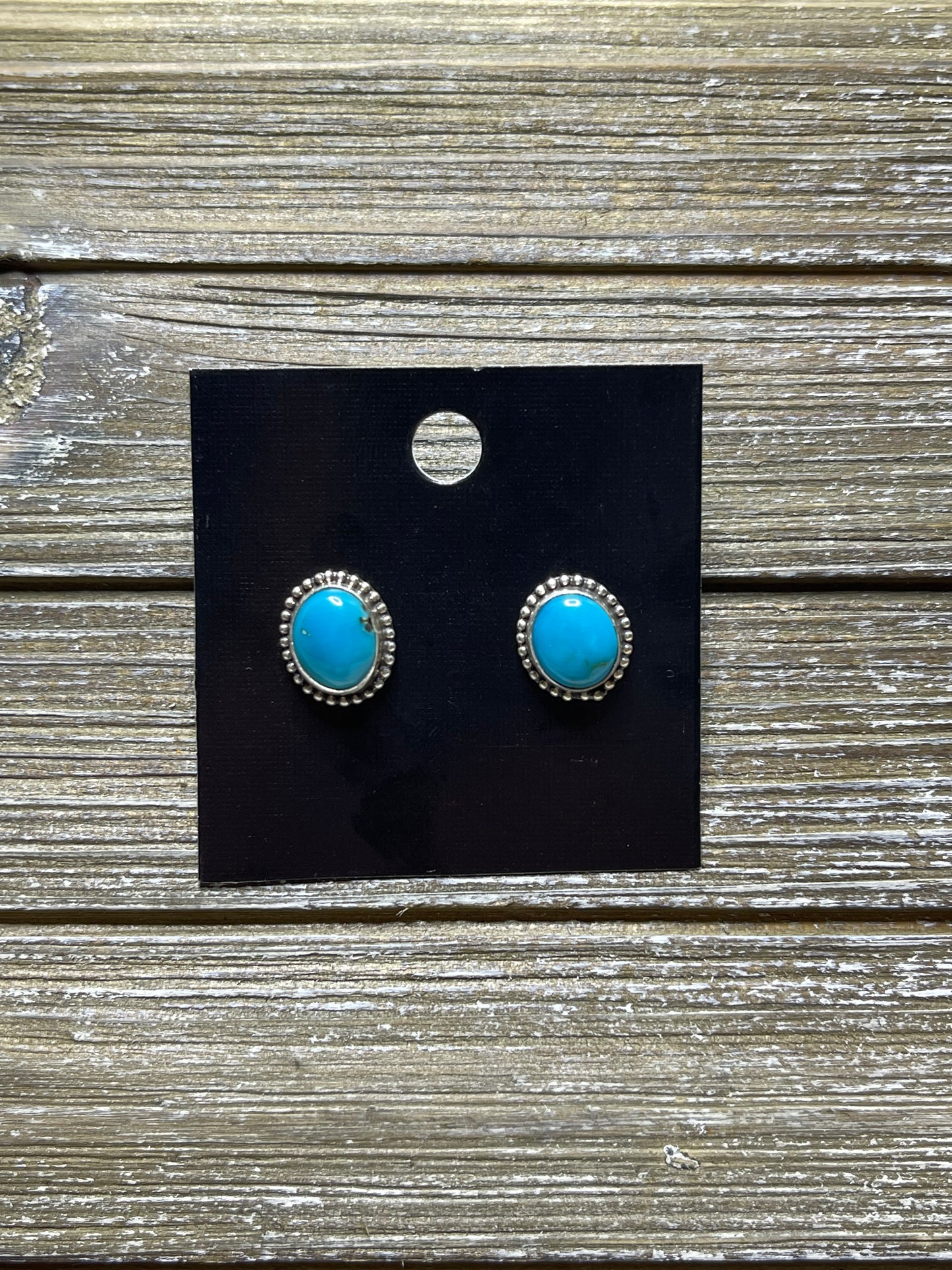 Small Circular Turquoise Stud Earring