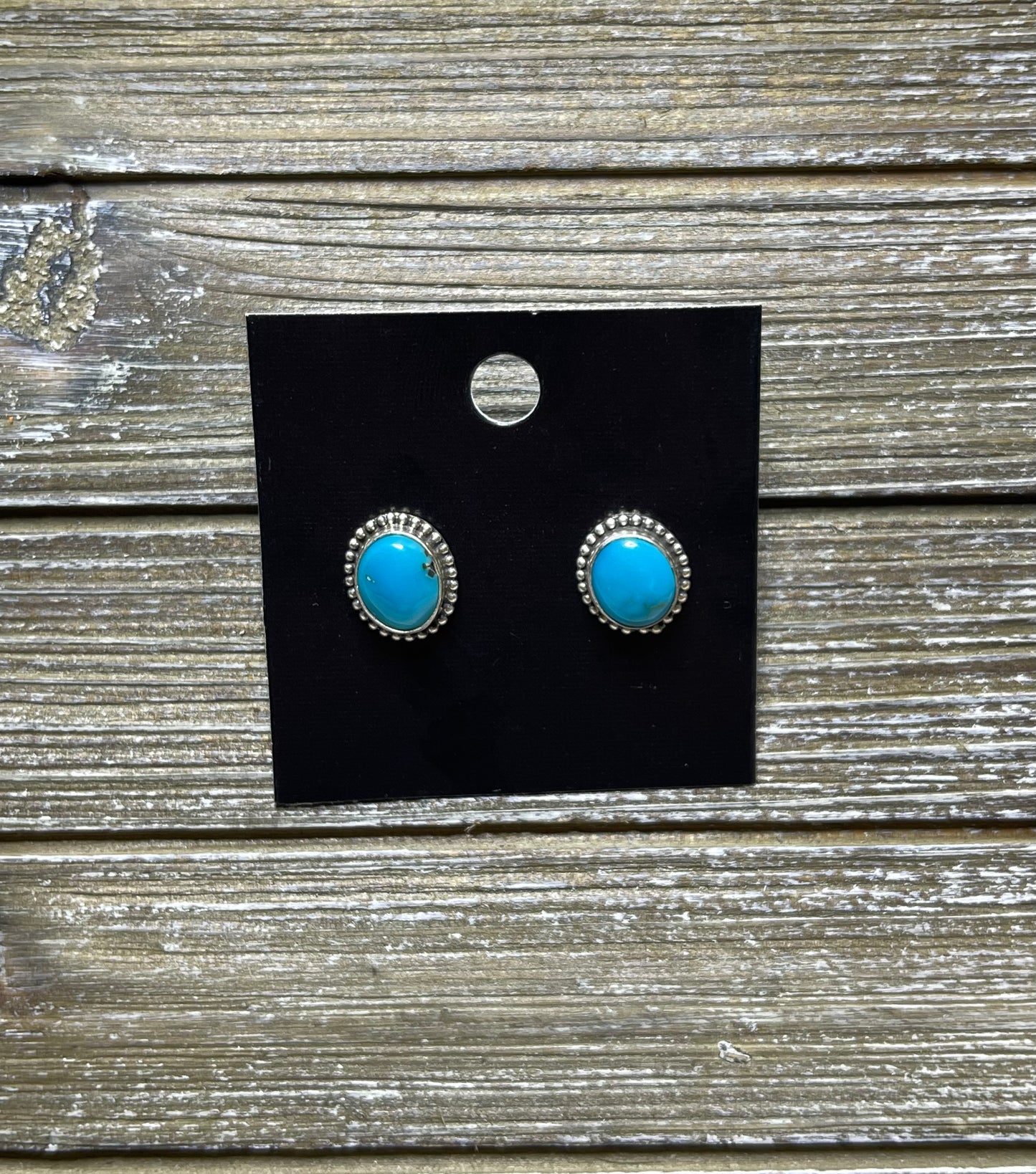 Small Circular Turquoise Stud Earring