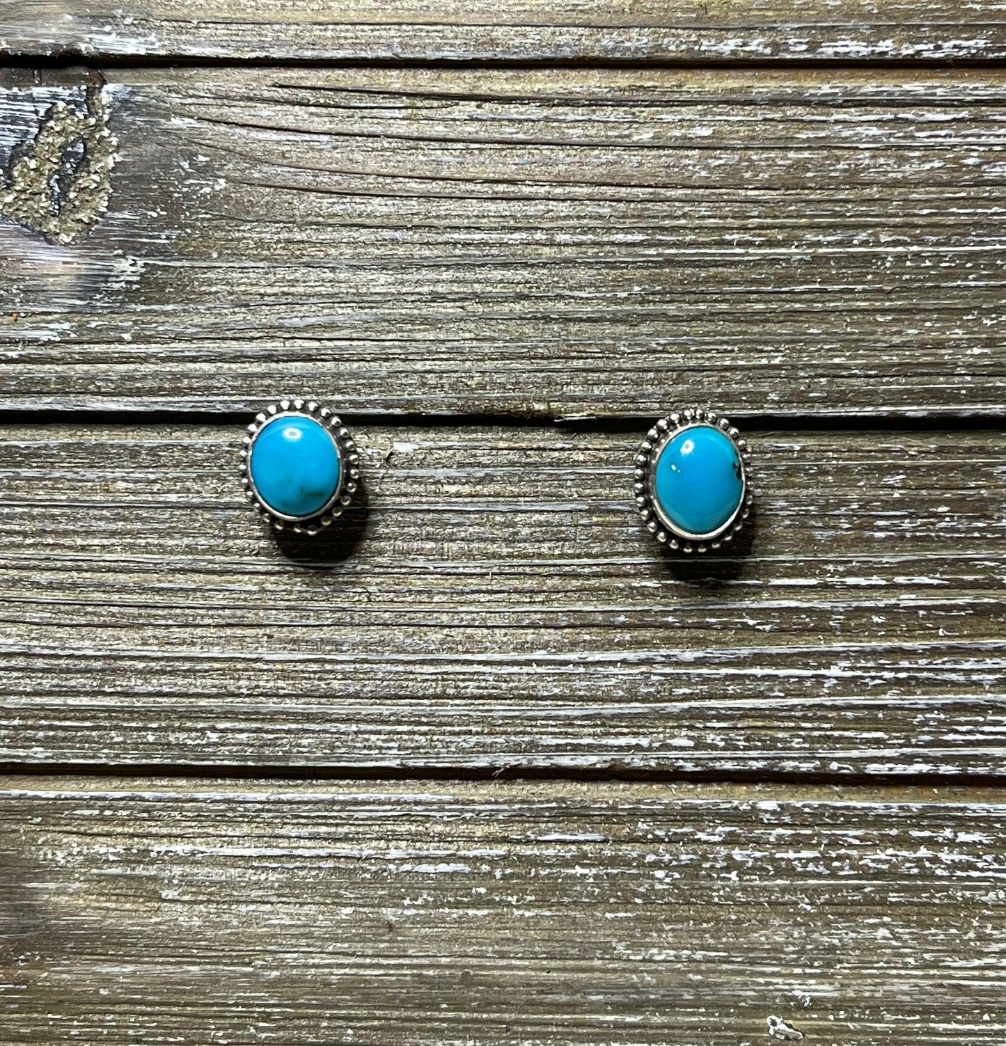 Small Circular Turquoise Stud Earring