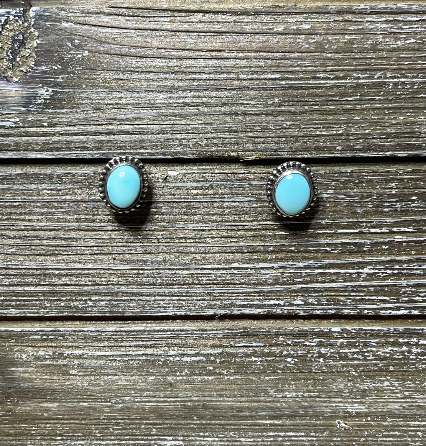 Small Oval Turquoise Stud Earring