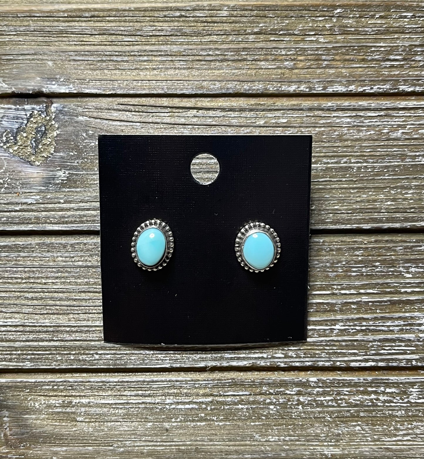 Small Oval Turquoise Stud Earring