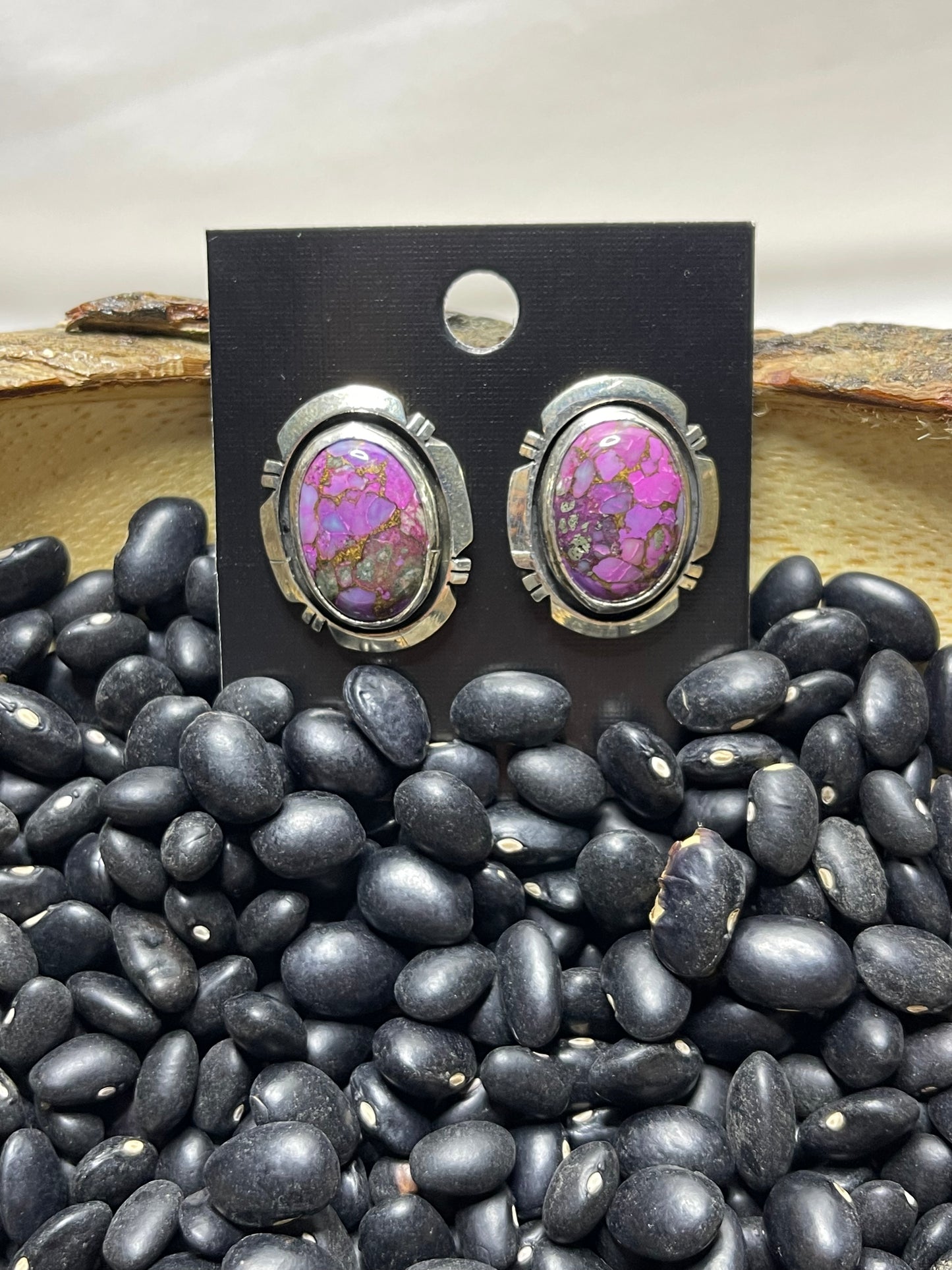 Purple Spiny Stud Earrings