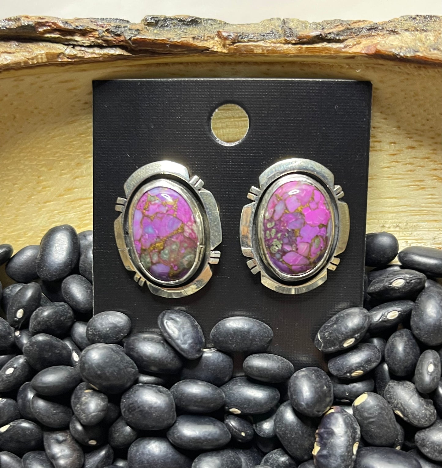 Purple Spiny Stud Earrings