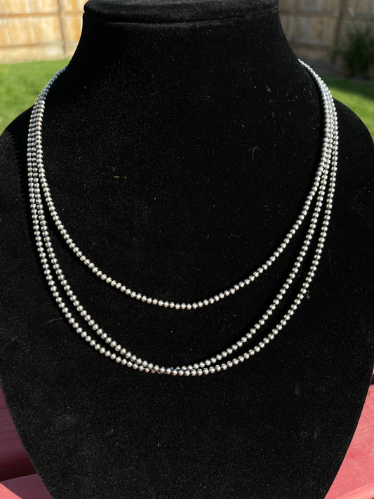 3mm Pearls 20" Necklace With Adjustable Clamp