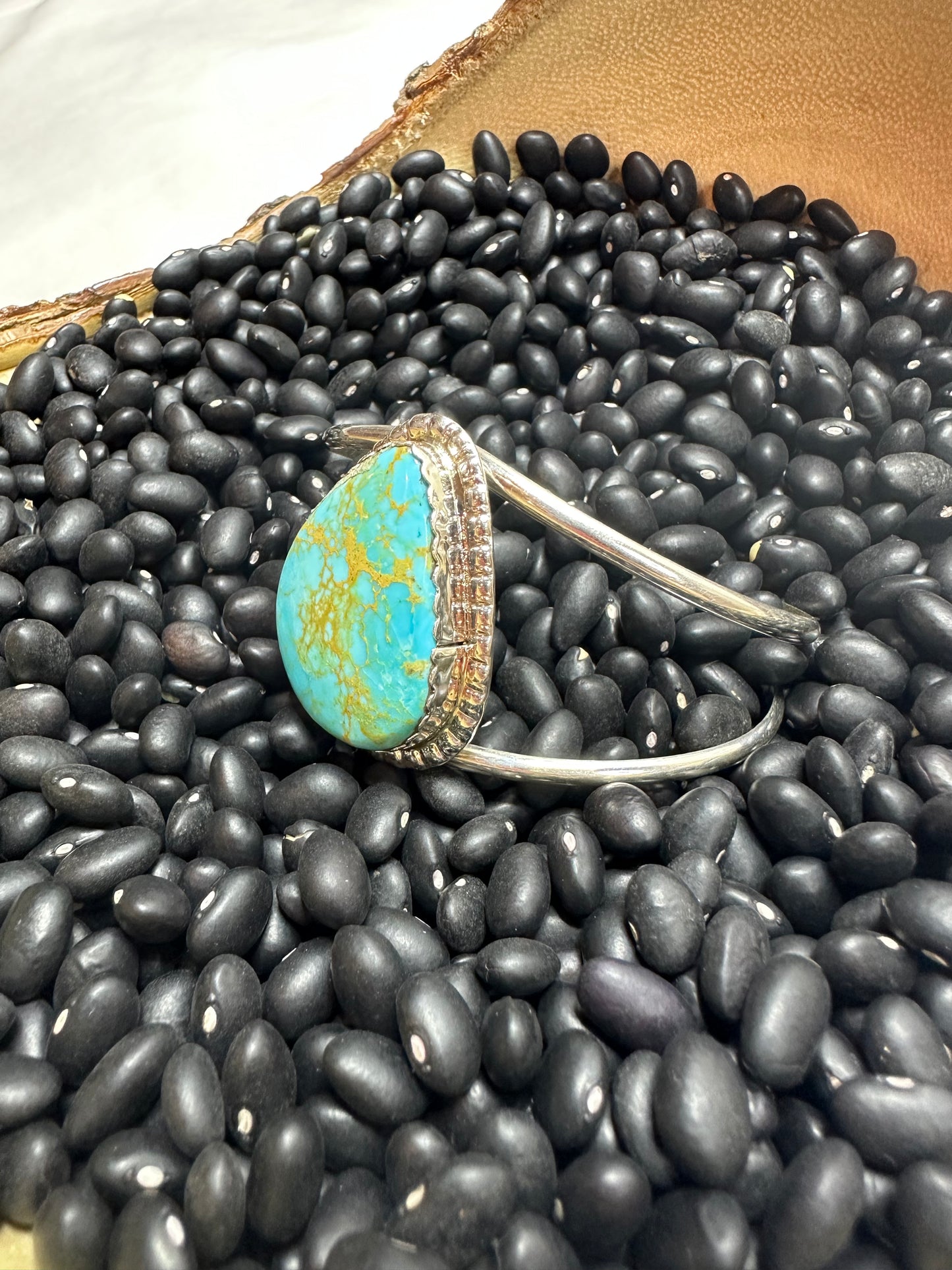 Turquoise Single Stone Cuff Bracelet