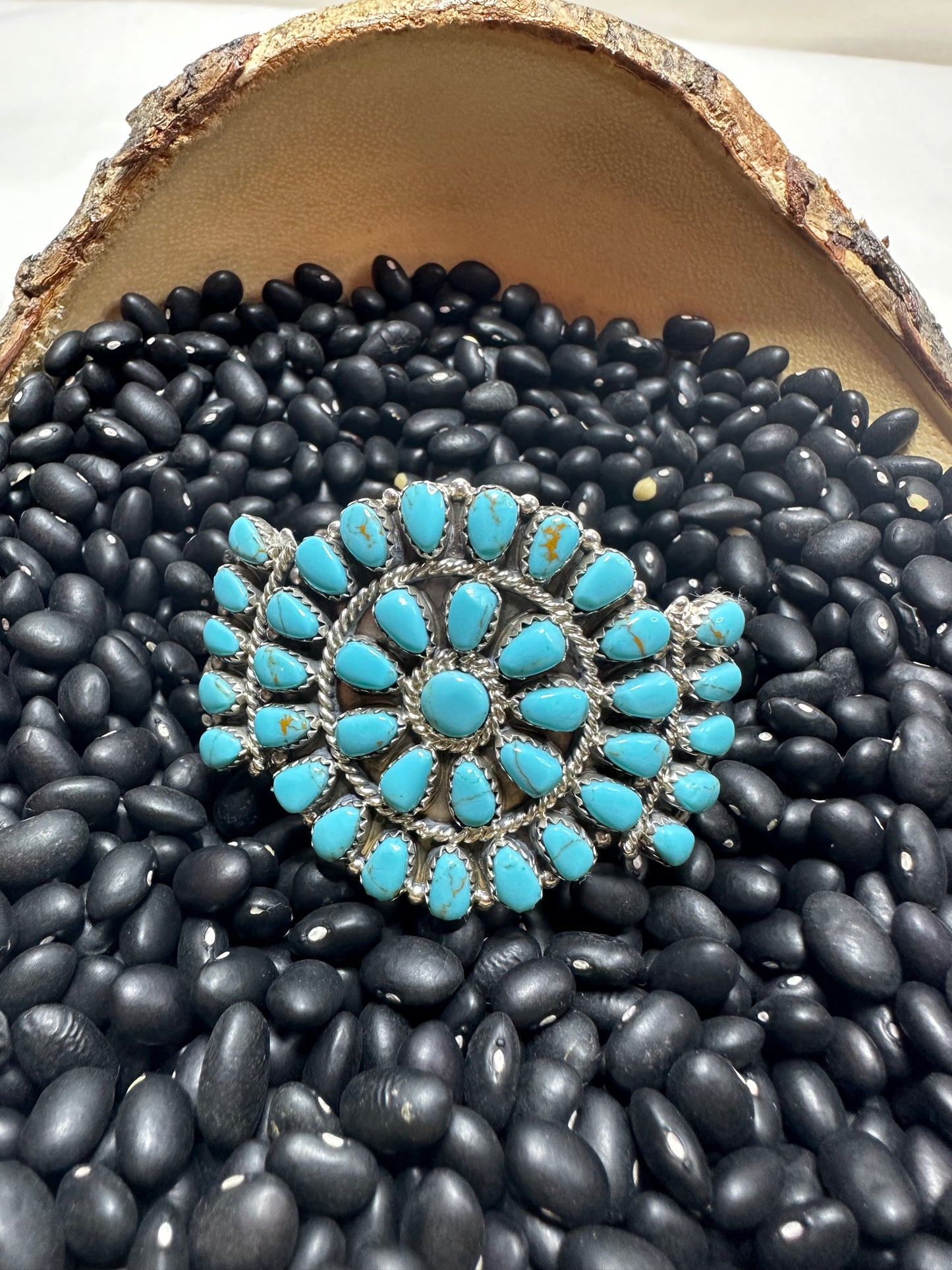 Turquoise Cluster Cuff Bracelet