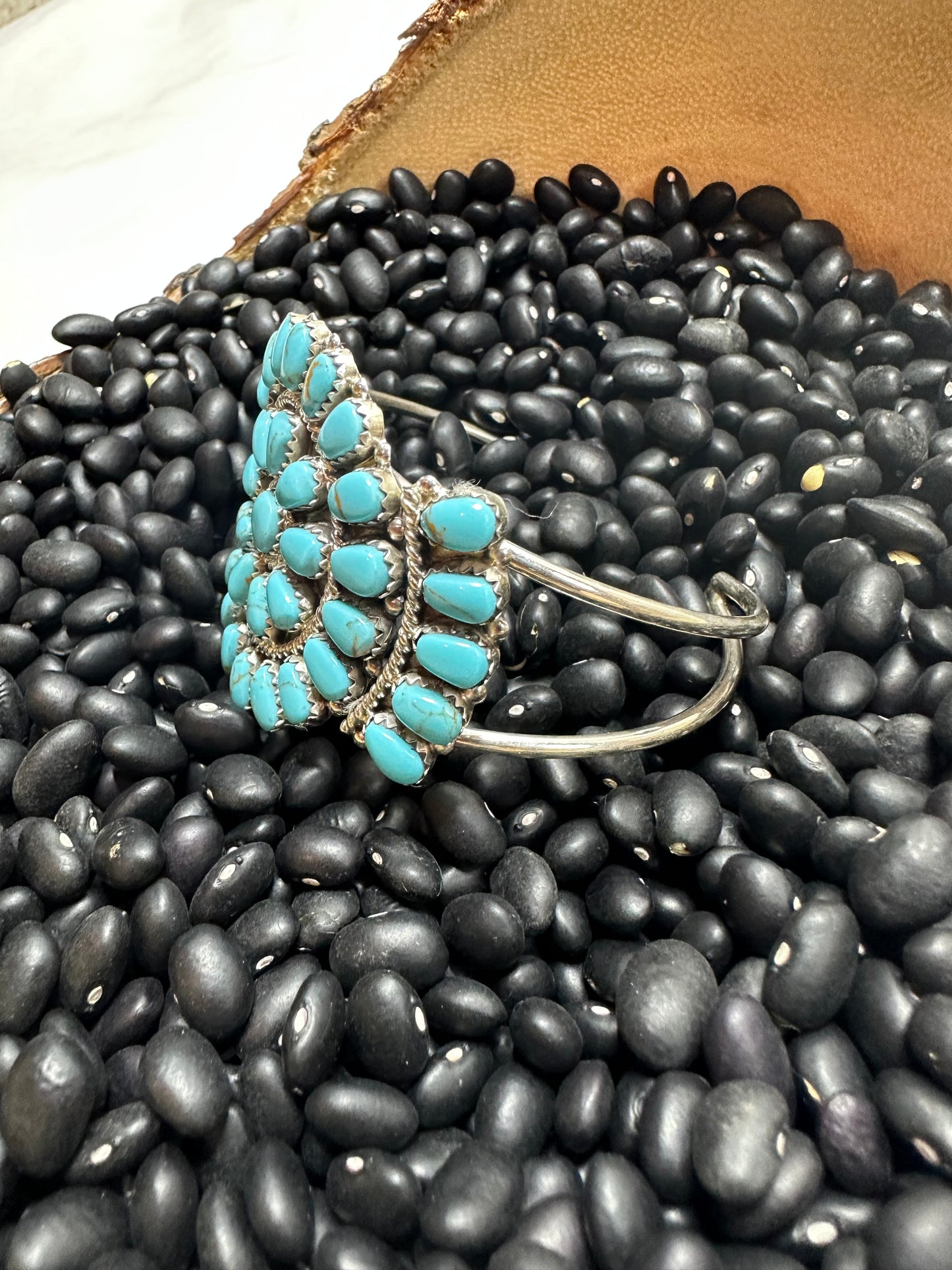 Turquoise Cluster Cuff Bracelet