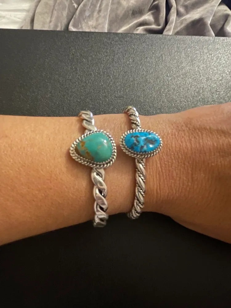 Turquoise Single Stone Rope Bracelet